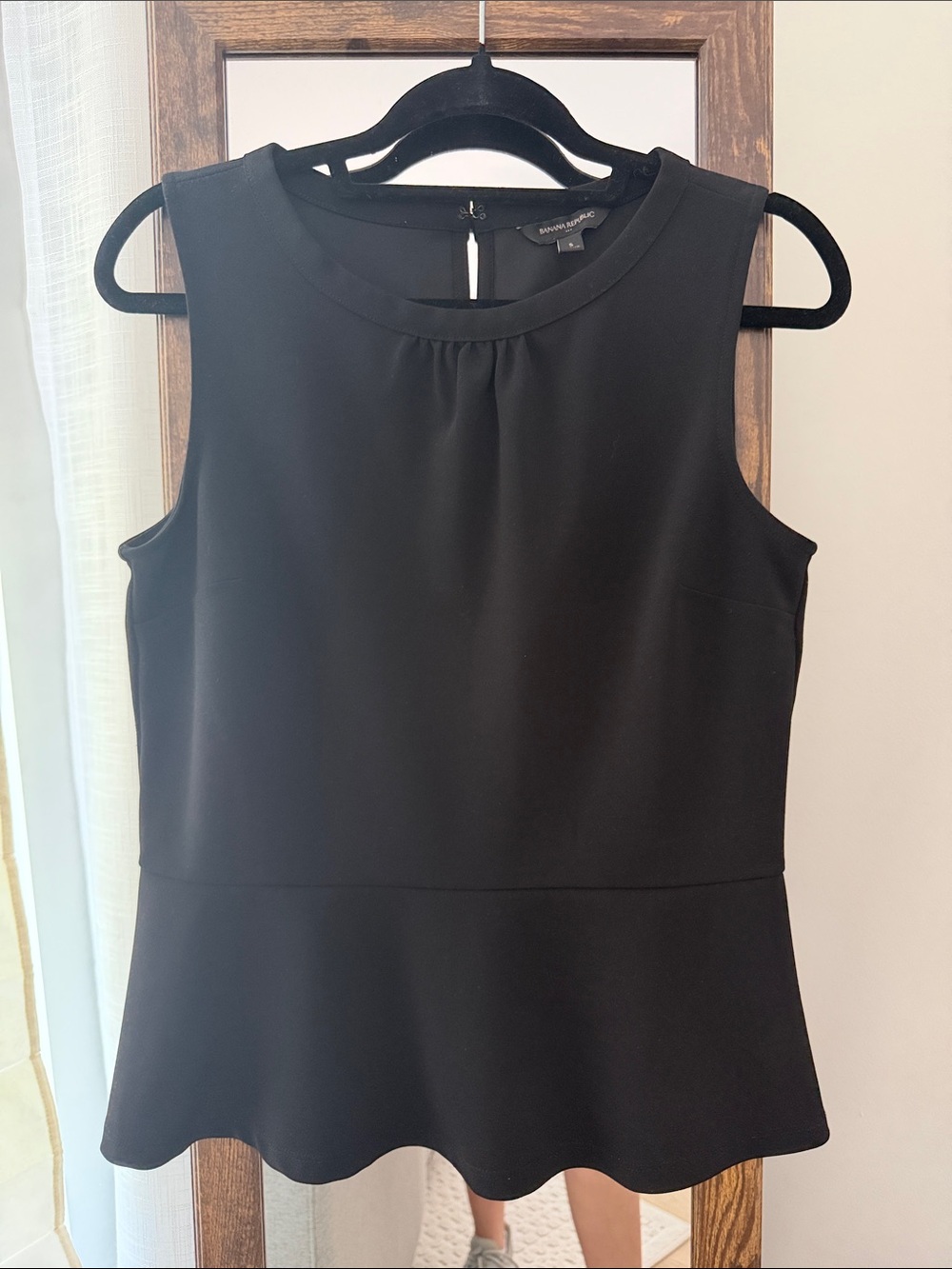 Banana Republic Black Sleeveless Peplum Top